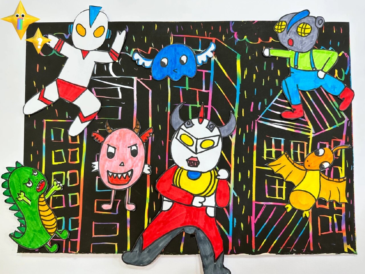 奥特曼打怪兽画画(画奥特曼打怪兽的简笔画)